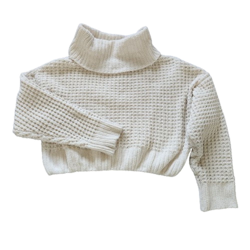 Garage Cropped Chunky Knit Turtleneck sweater sz medium